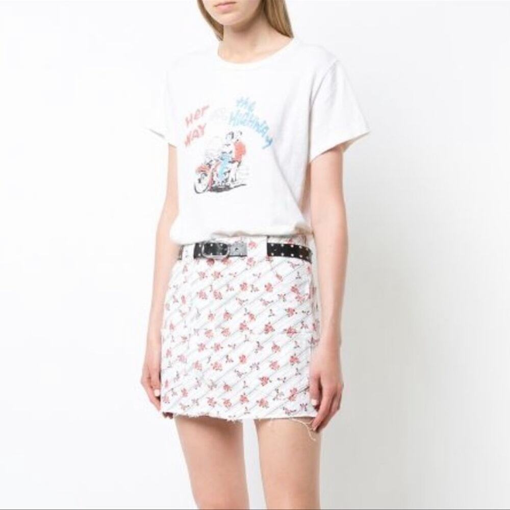 Re/Done Floral Denim Cargo Mini Skirt Size 26 - Picture 3 of 16
